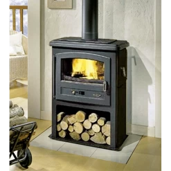 ECO Emaillée 8,5 Kw Réserves De Bûches - Poêle à Bois GODIN