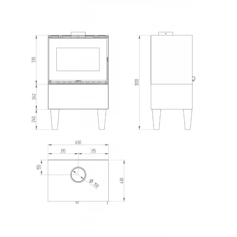 Pack Poêle à Bois + Conduit 150 ANDREA 10 KW - Poêle à Bois INTERSTOVES 6 Pack Poêle à Bois + Conduit 150 ANDREA 10 KW - Poêle à Bois INTERSTOVES – Image 4