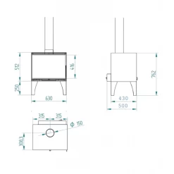 Pack Poêle à Bois + Conduit 150 EDOARDO 10 KW - Poêle à Bois INTERSTOVES -Ma voie est la cheminée. poele bois interstoves pack edoardo 10 4